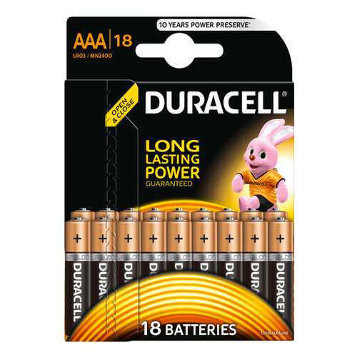 Батарейка Duracell BASIC LR03-18BL 18 шт в ТехноПорт