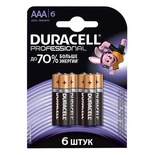 Батарейка Duracell Professional LR03/MN2400 6 шт в ТехноПорт