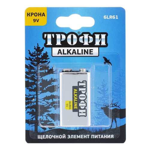 Батарейка Трофи Alkaline 6LR61-1BL C0034928 1 шт в ТехноПорт