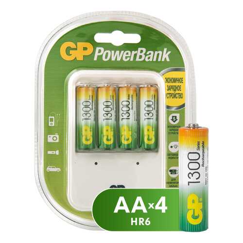 Зарядное устройство + аккумуляторы GP GPPB420GS130-2CR5 AA 4 шт. 1300 mAh в ТехноПорт