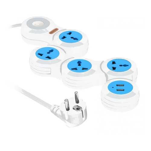 Сетевой фильтр Promate PowerStrip-2, 4 розетки, 3 м, White в ТехноПорт