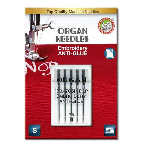 Иглы Organ Вышивальные Anti-Glue 5/75 в ТехноПорт