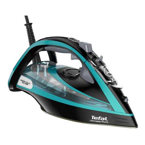 Утюг Tefal Ultimate Pure FV9837E0 Black/Cyan в ТехноПорт